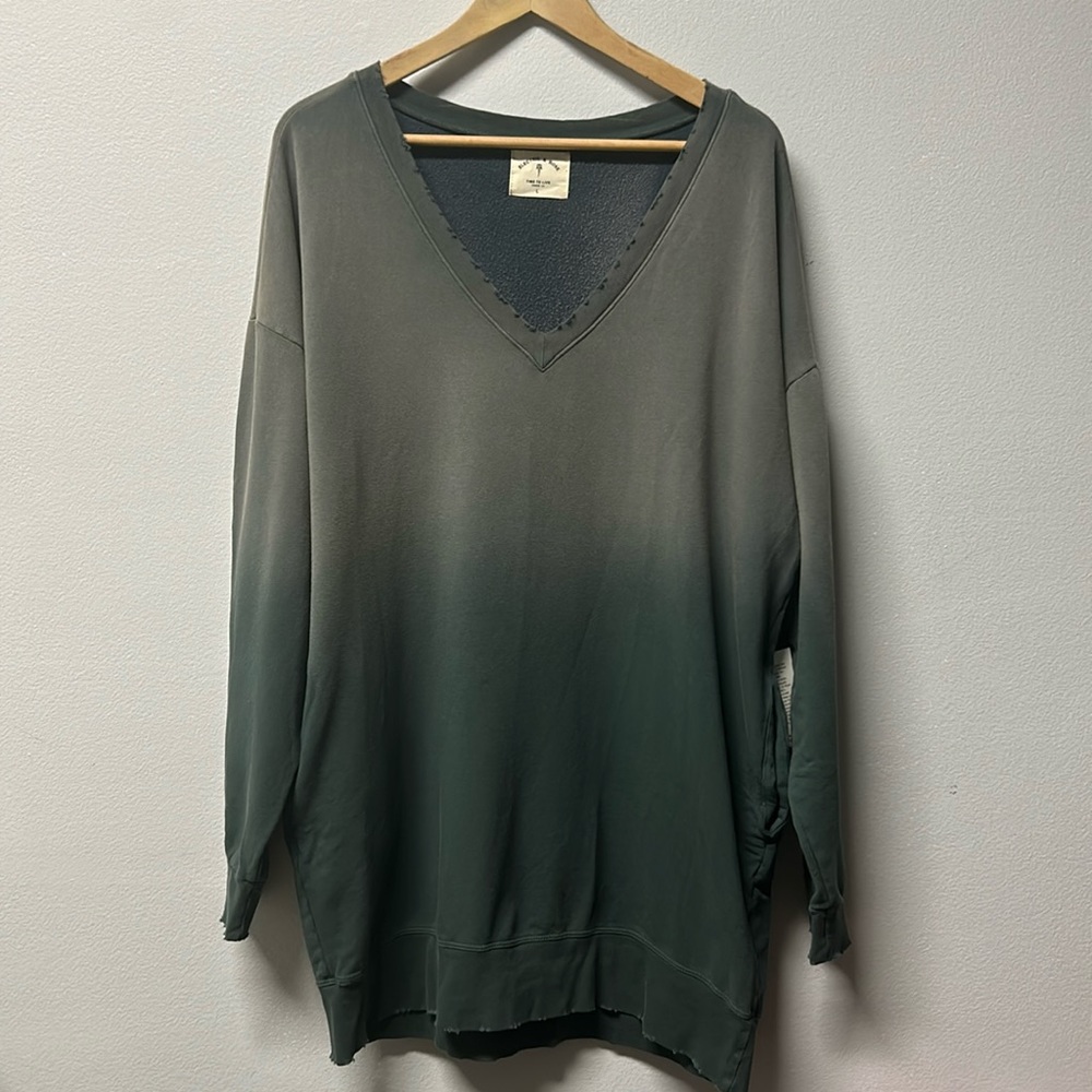 NWT Electric & Rose Kendall Sweatshirt Mini Dress Green Large